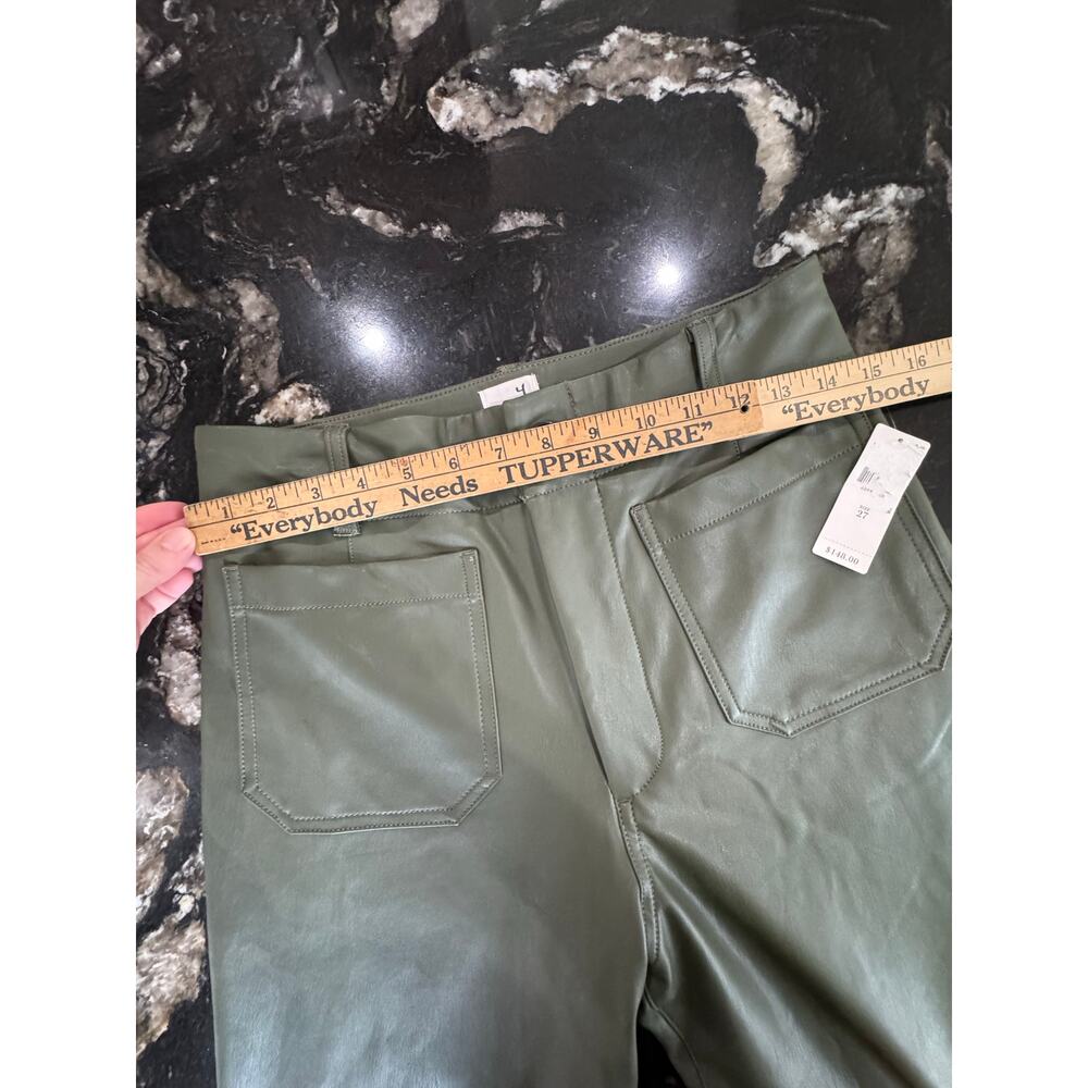 NEW w/Tags Anthropologie Maeve The Colette Wide-Leg Faux Leather Pants 27 Green - Picture 6 of 9